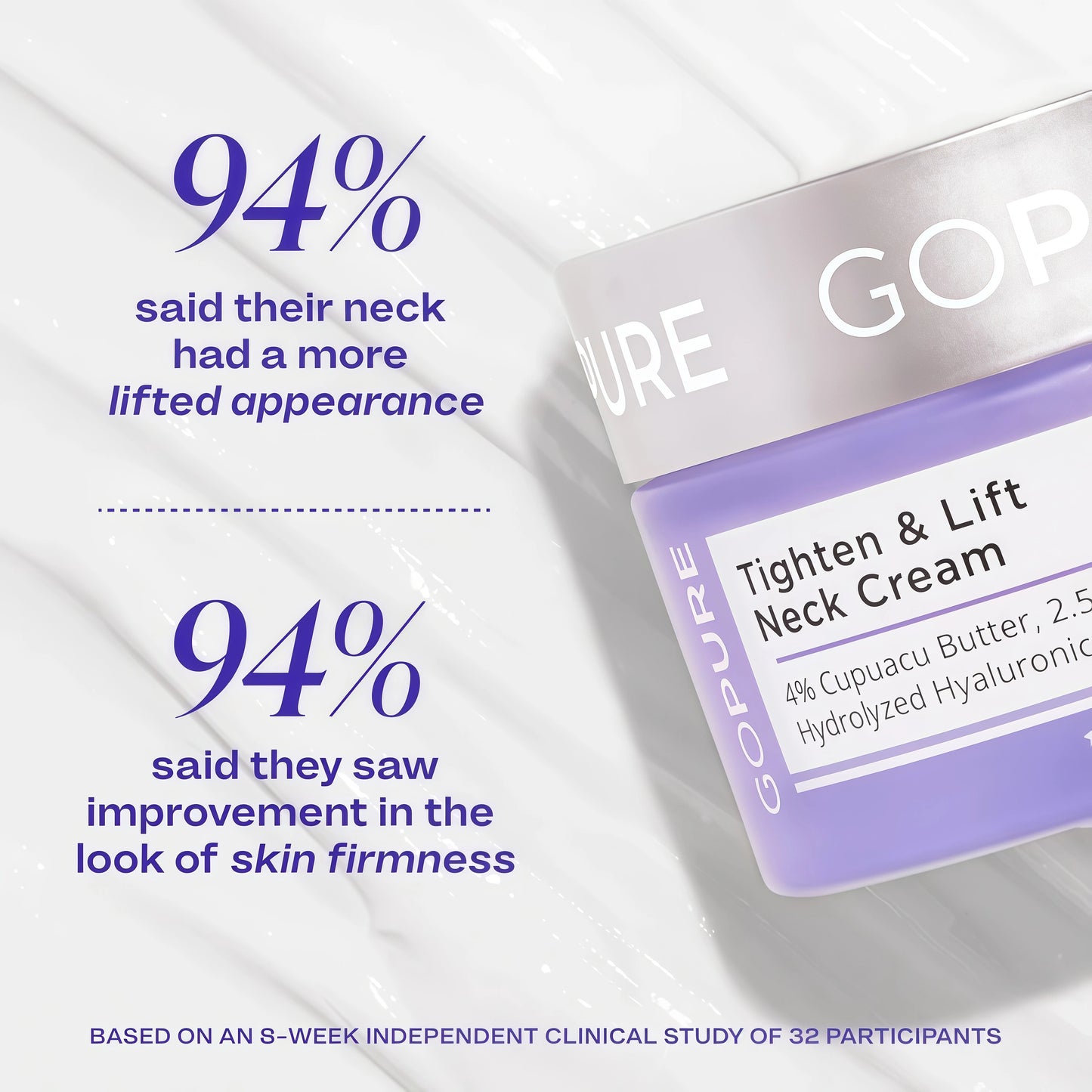 goPure Tighten & Lift Neck & Chest Moisturizer Cream for Visibly Firming, Tightening and Lifting the Look of Wrinkles & Crepey Skin, 1.7oz
